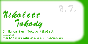 nikolett tokody business card